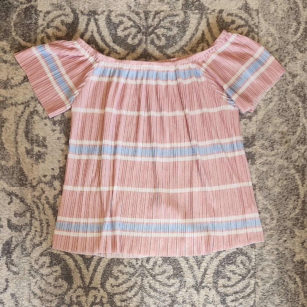 Entro Pink and Blue Striped Top